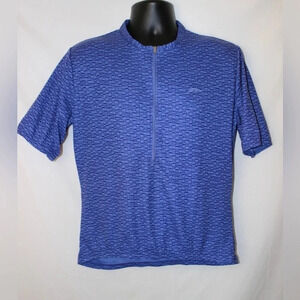Men’s L.L. Bean Vintage Made in USA Patterned Half Zip Cycling Jersey Size L